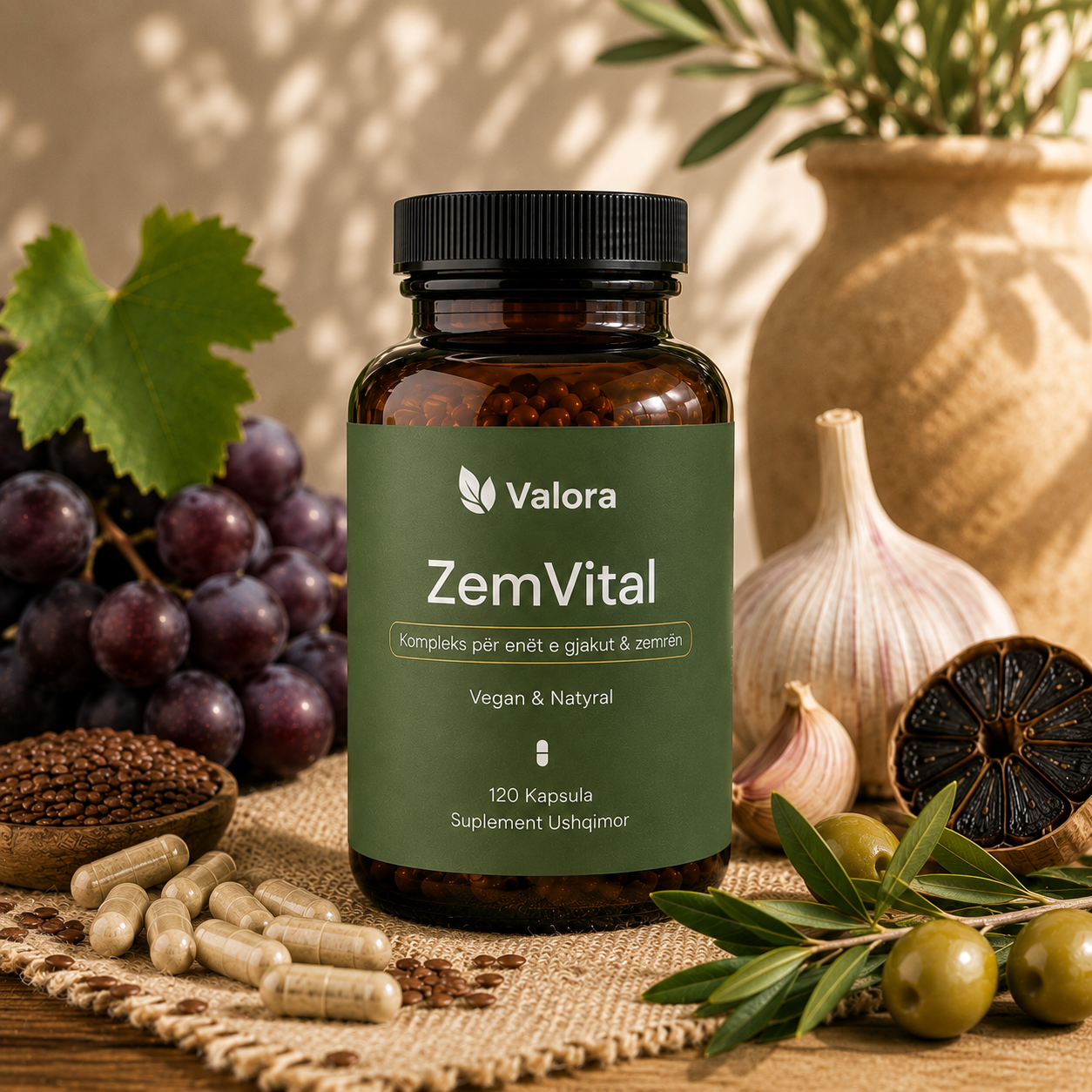 ZemVital — 120 kapsula, suplement ushqimor për qarkullim dhe zemër